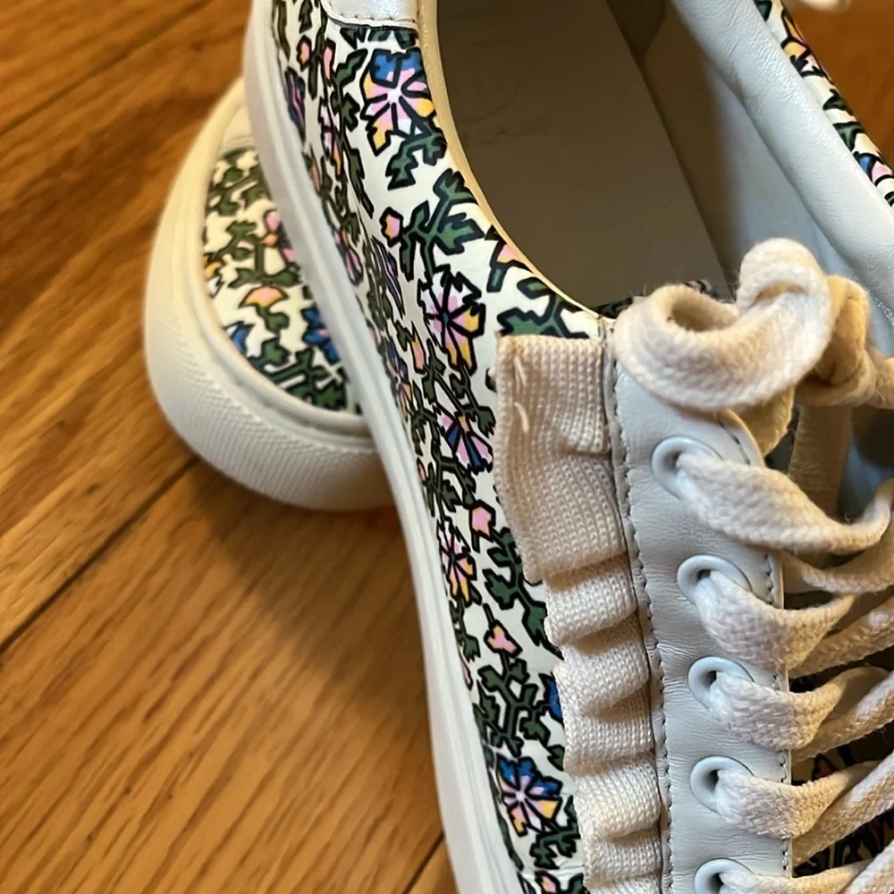 Tory burch Tory Sport floral Ruffle Leather Sneakers shoes